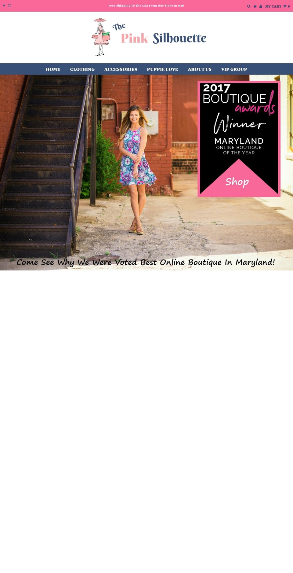 thepinksilhouetteshop.com shopify website screenshot