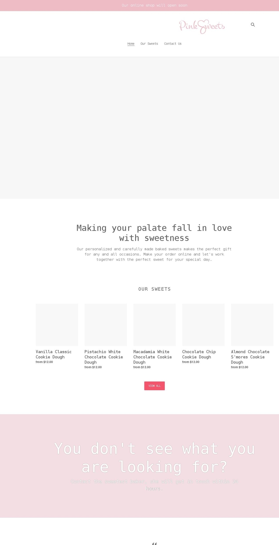 thepinksweets.com shopify website screenshot