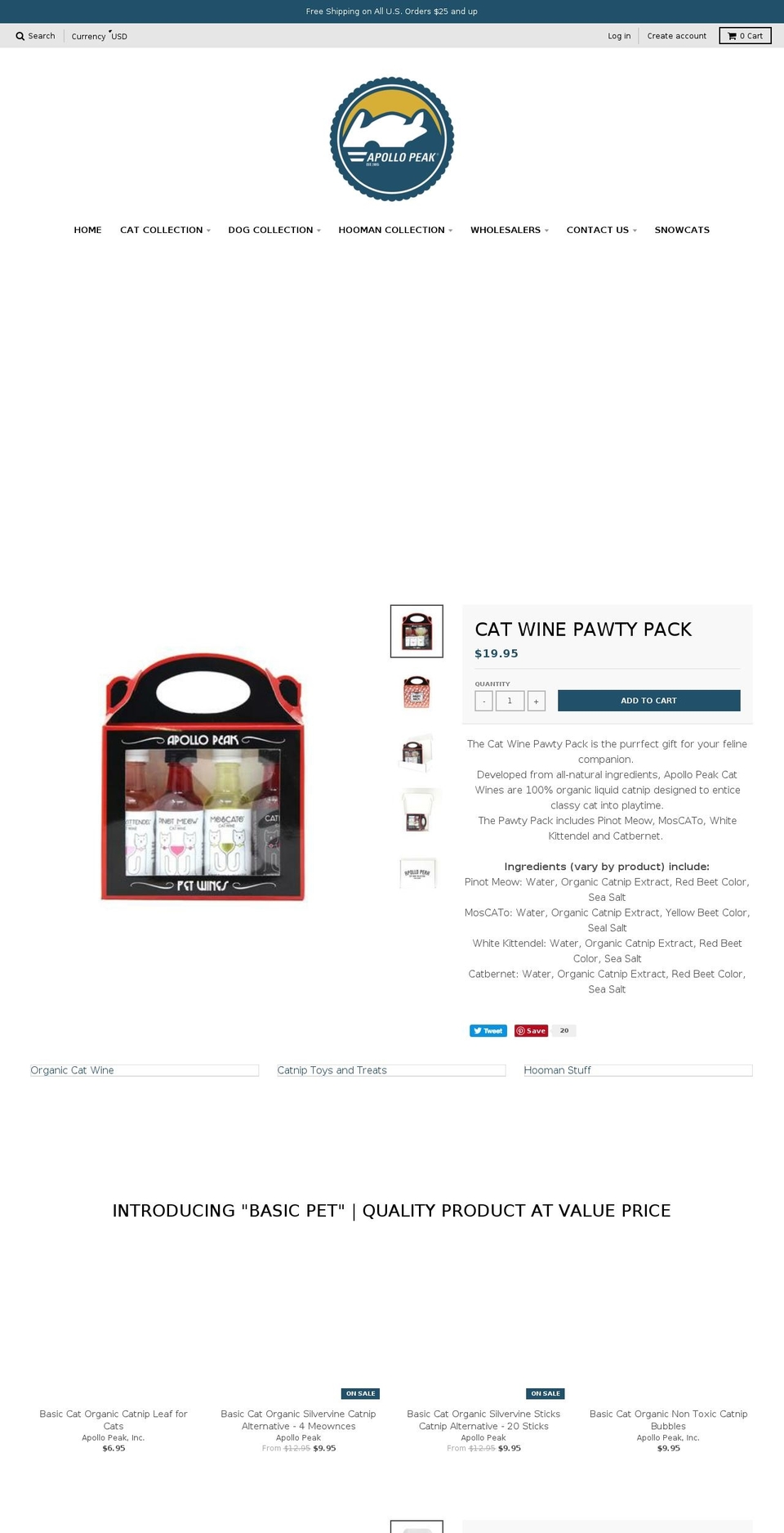 thepinotmeow.com shopify website screenshot