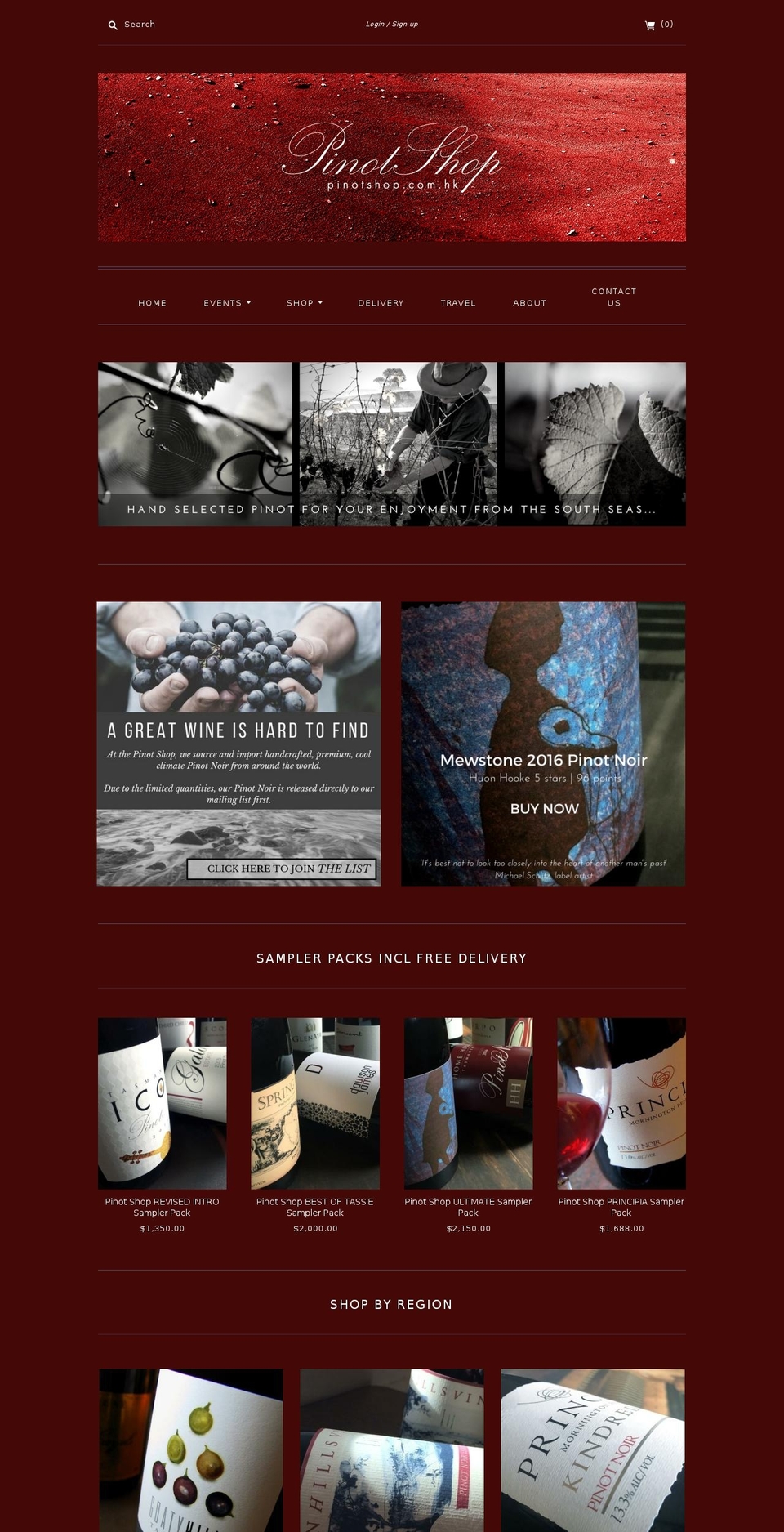 thepinotshop.com — Shopify storefront screenshot