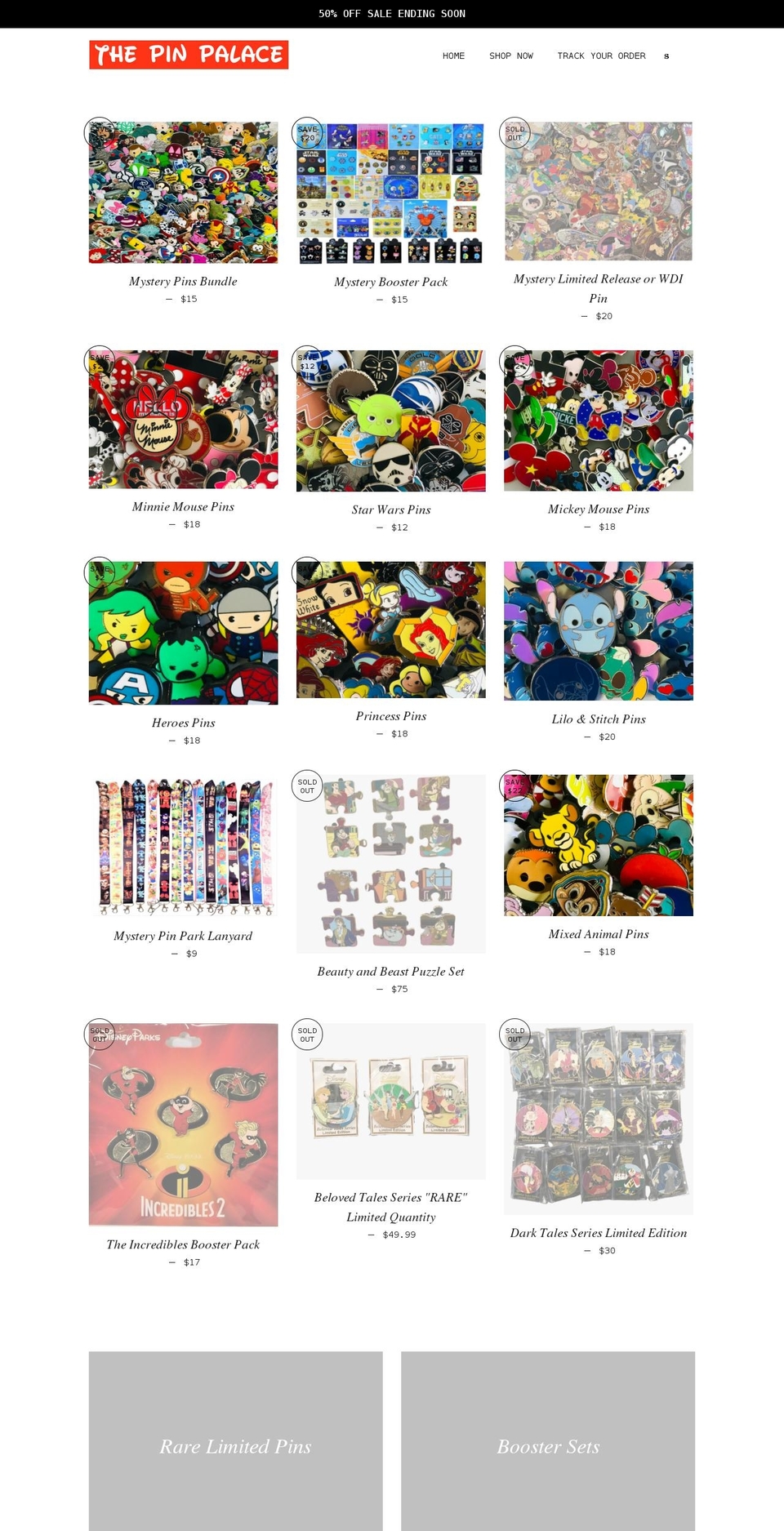 thepinpalace.com shopify website screenshot