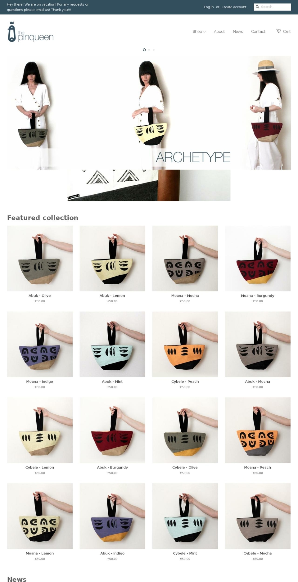 thepinqueen.com — Shopify storefront screenshot