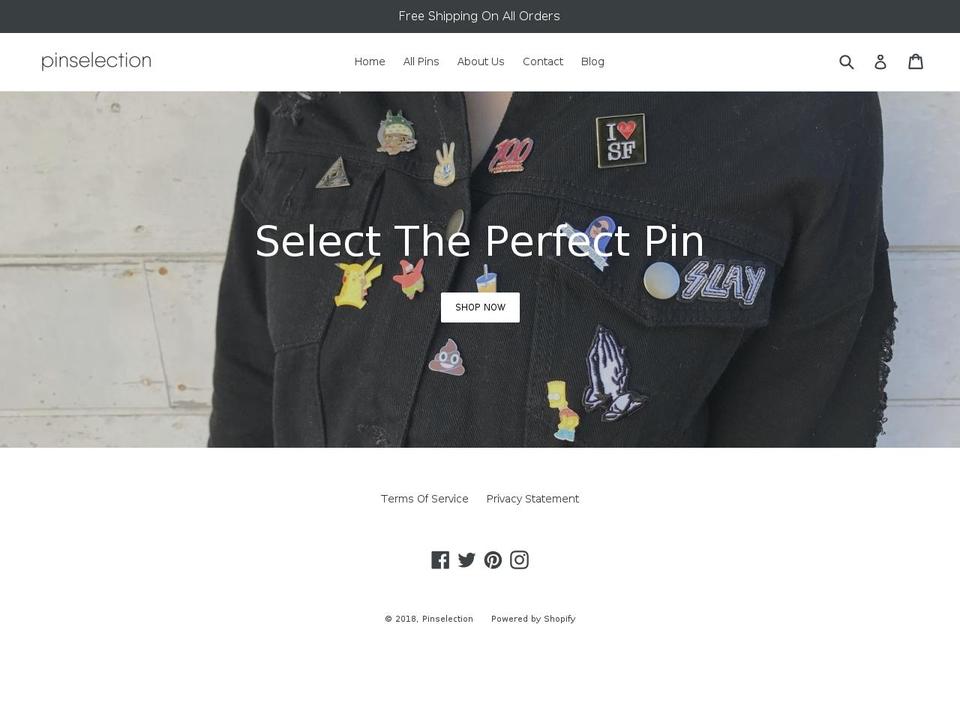 thepinselection.com — Shopify storefront screenshot