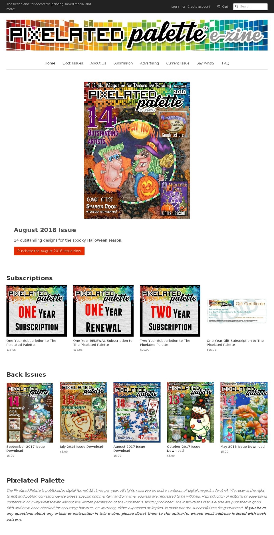 thepixelatedpalette.com shopify website screenshot
