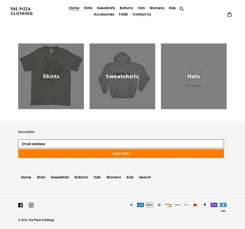 thepizzaclothing.com shopify website screenshot