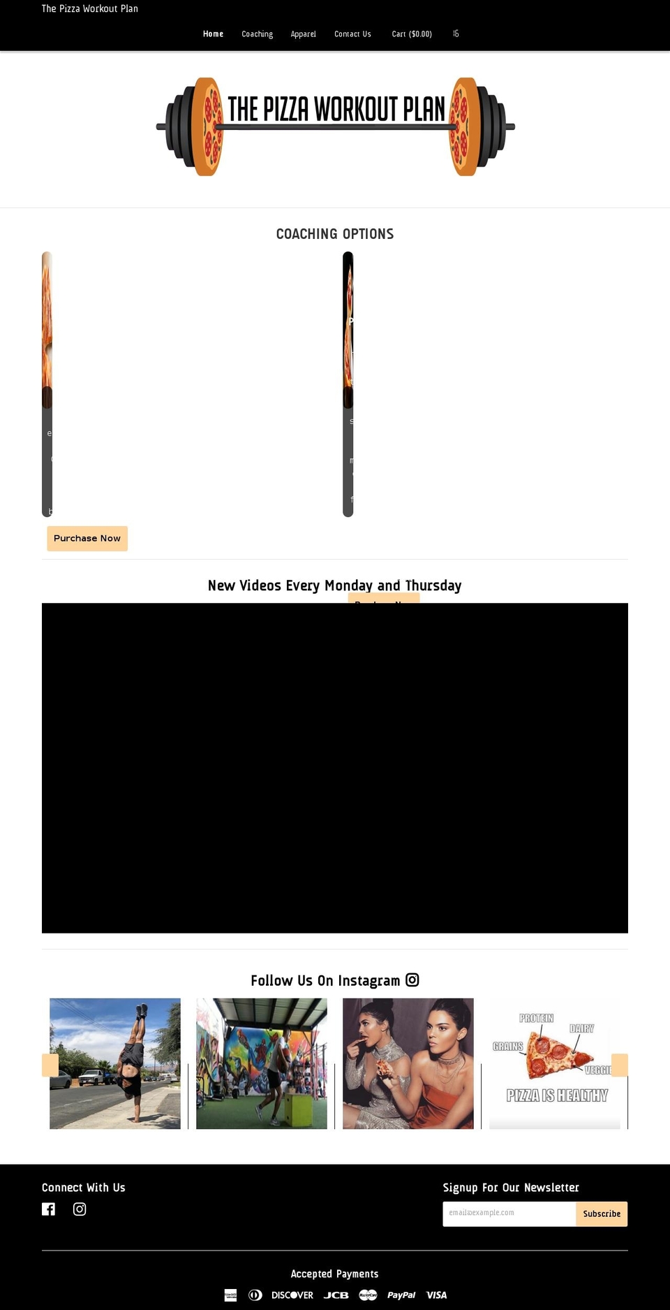 thepizzaworkoutplan.com shopify website screenshot