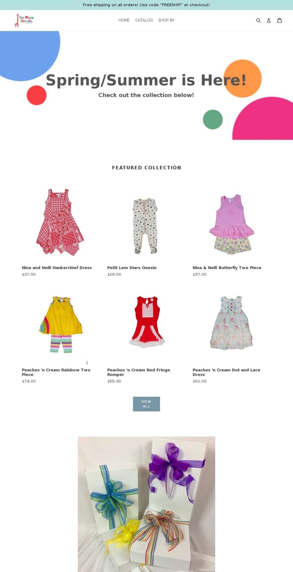 theplaidgiraffestore.com — Shopify storefront screenshot