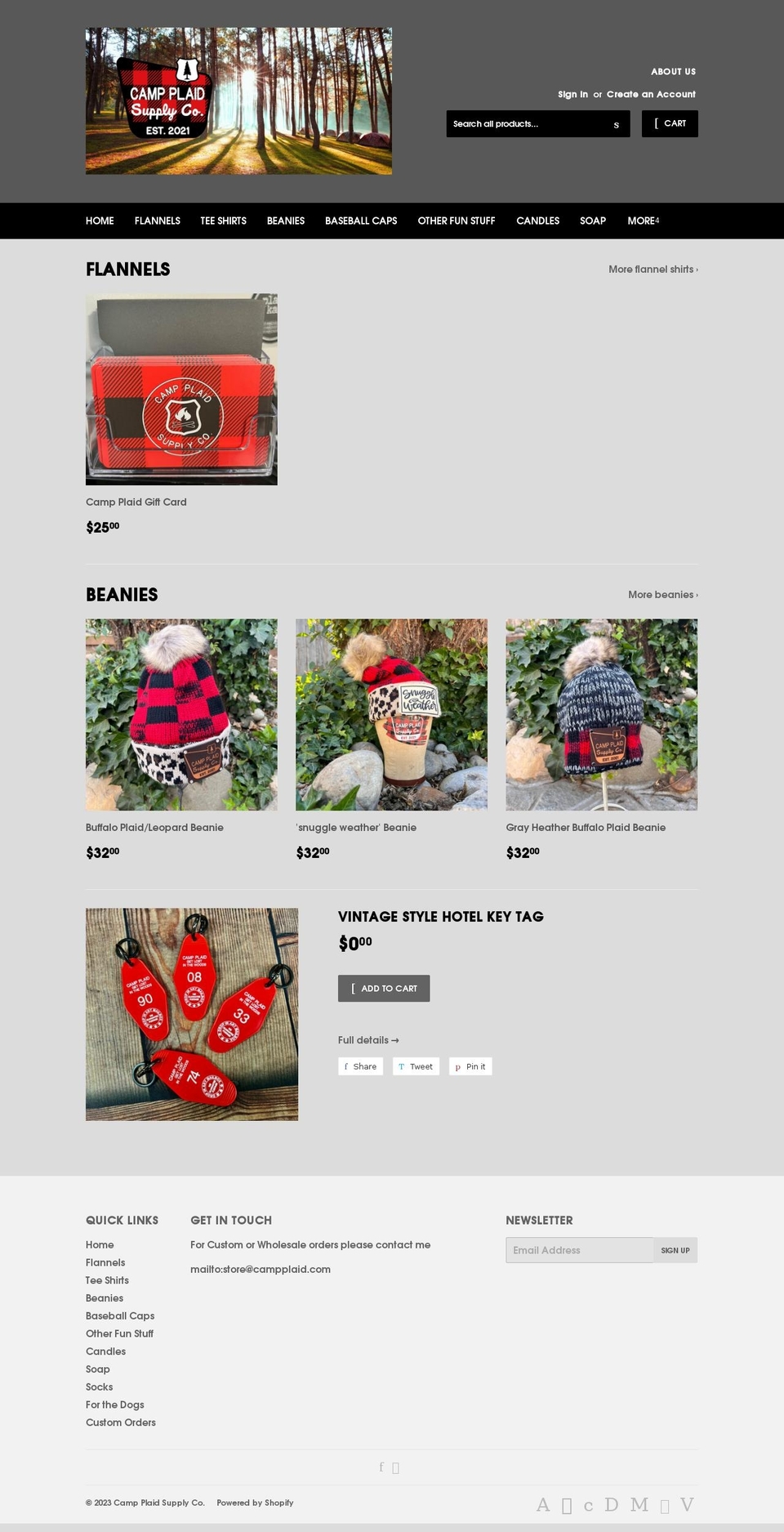 theplaidkat.com — Shopify storefront screenshot