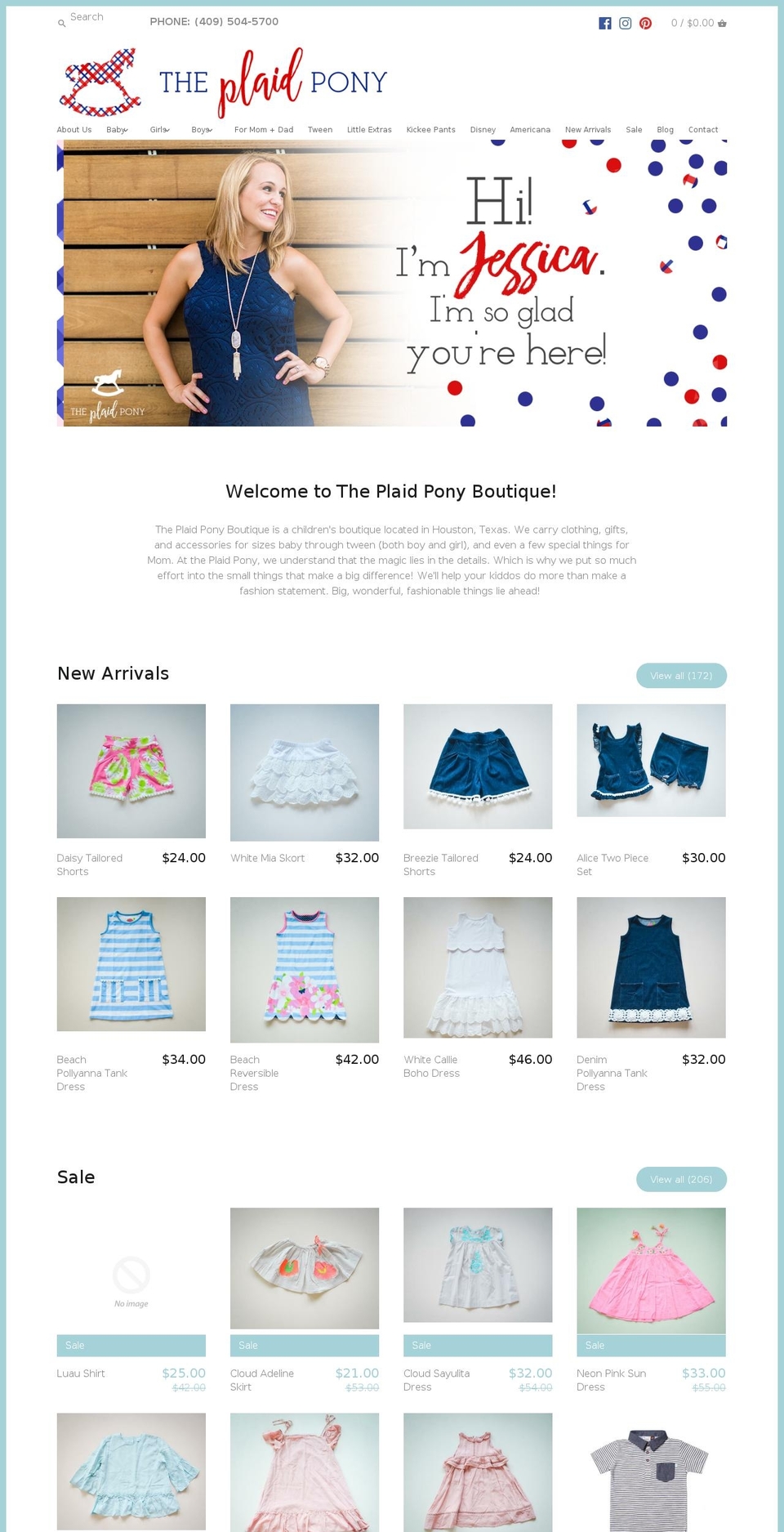 theplaidponyboutique.com — Shopify storefront screenshot