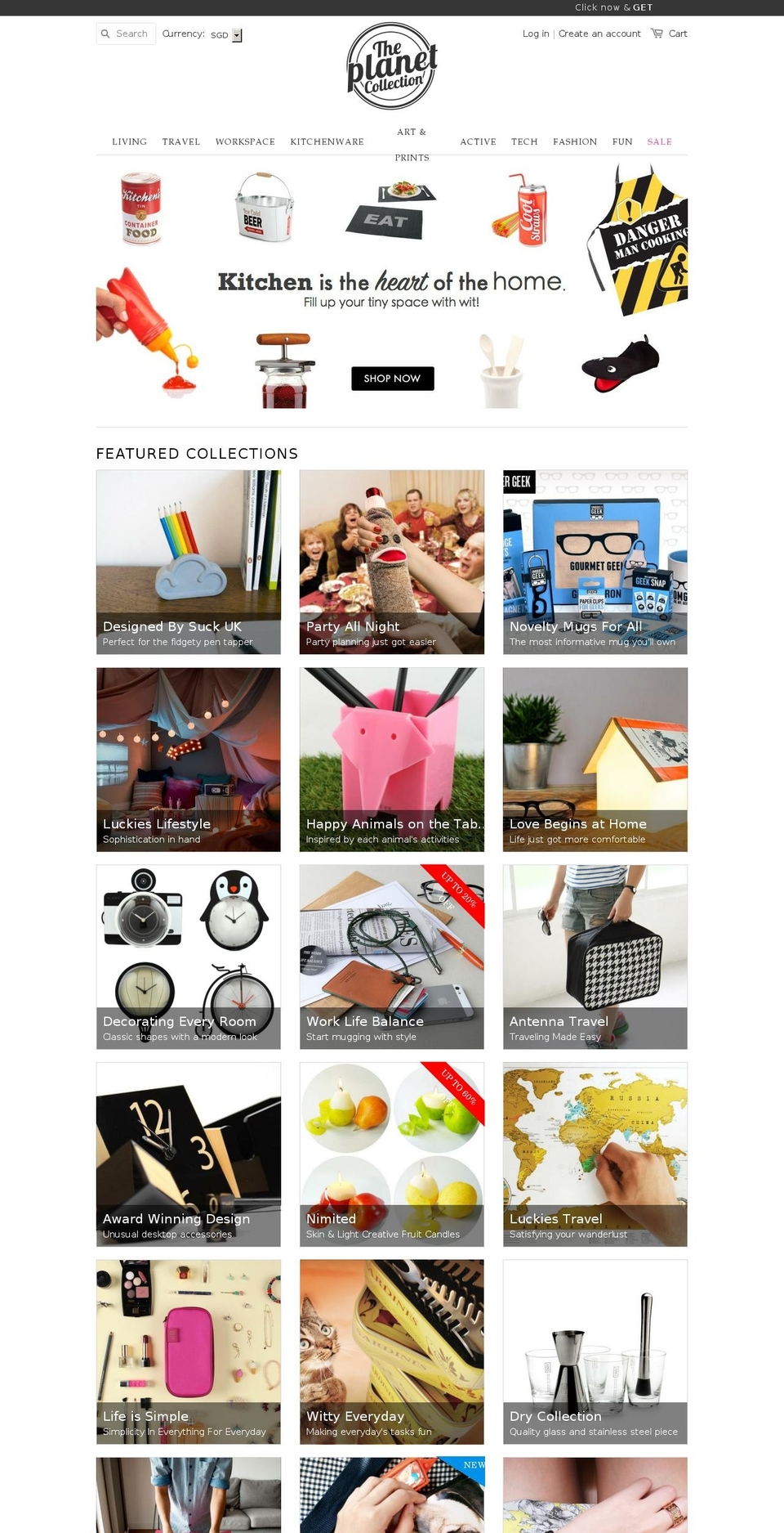 theplanetcollection.com shopify website screenshot
