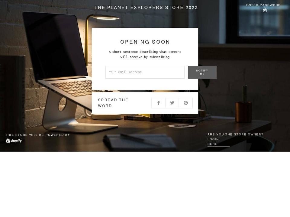 theplanetexplorers.com shopify website screenshot