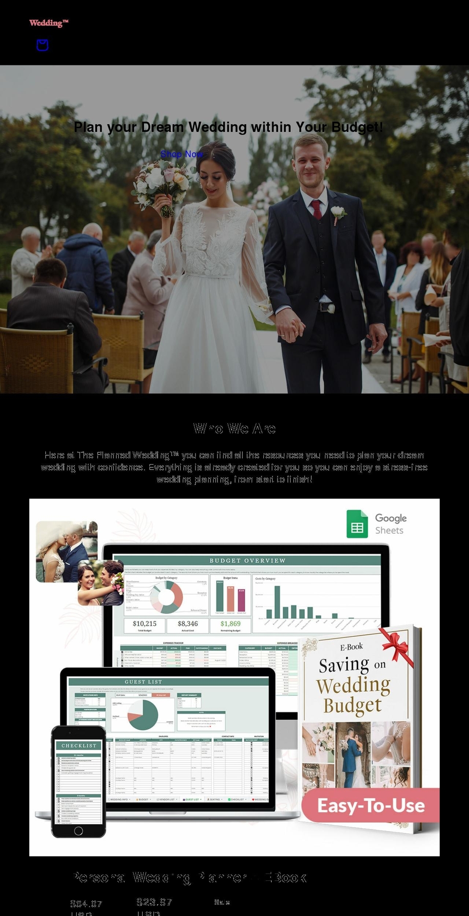 theplannedwedding.com shopify website screenshot
