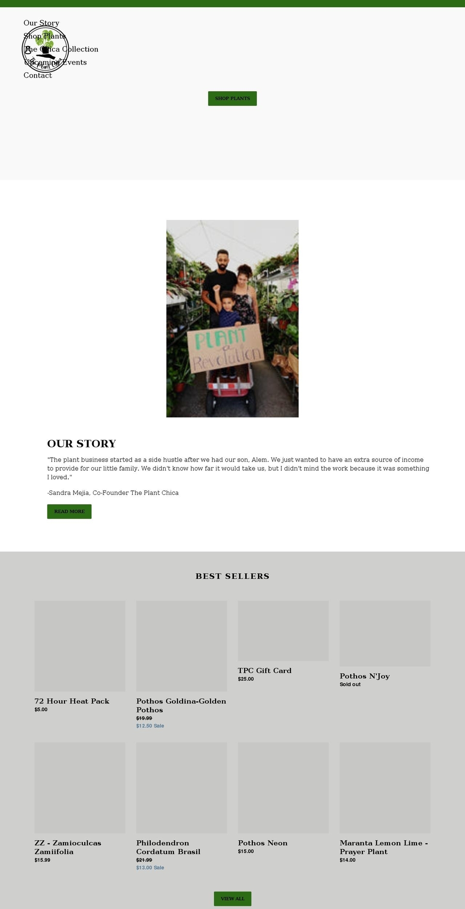 theplantchica.com shopify website screenshot