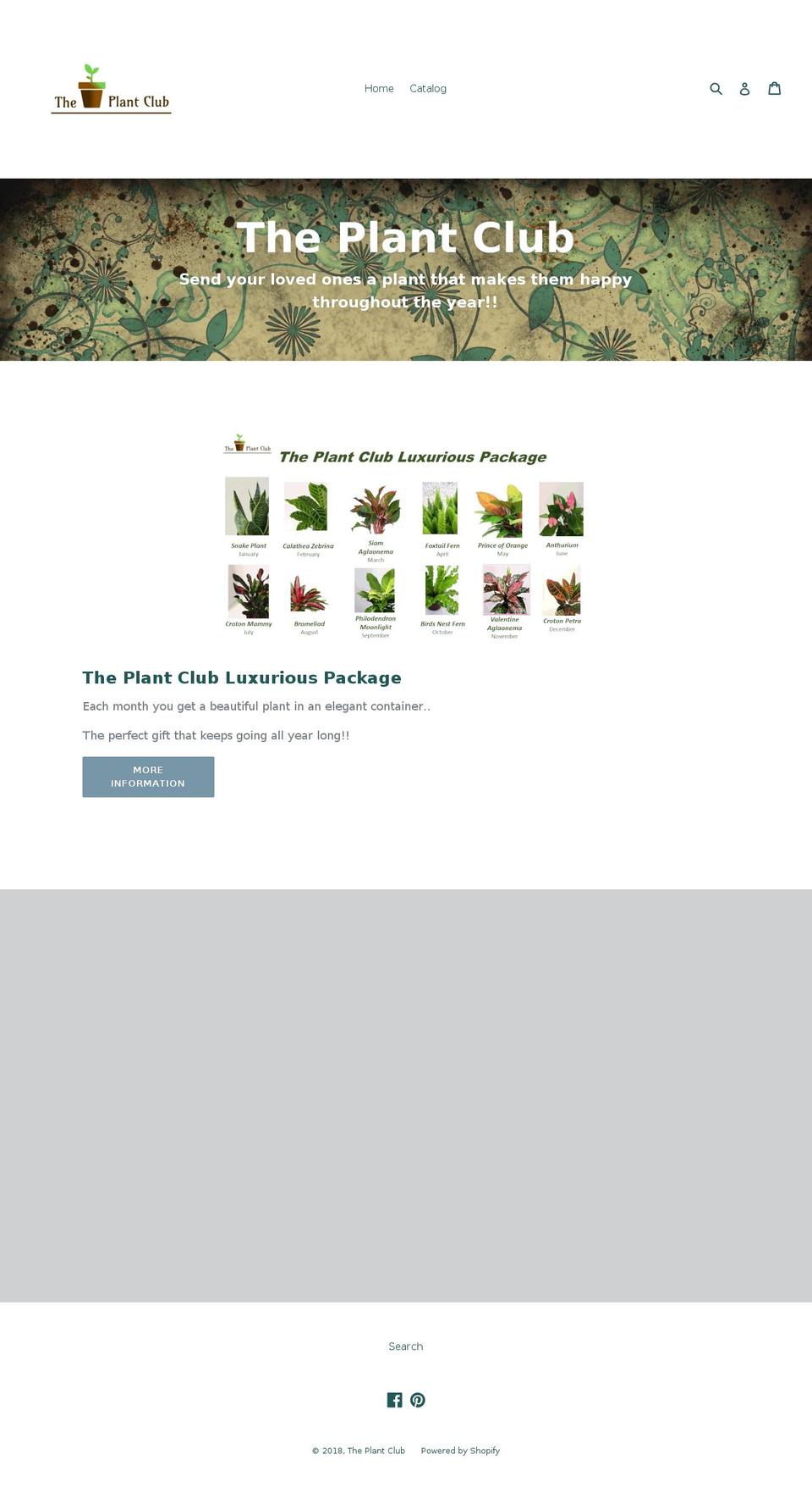 theplantclub.net shopify website screenshot