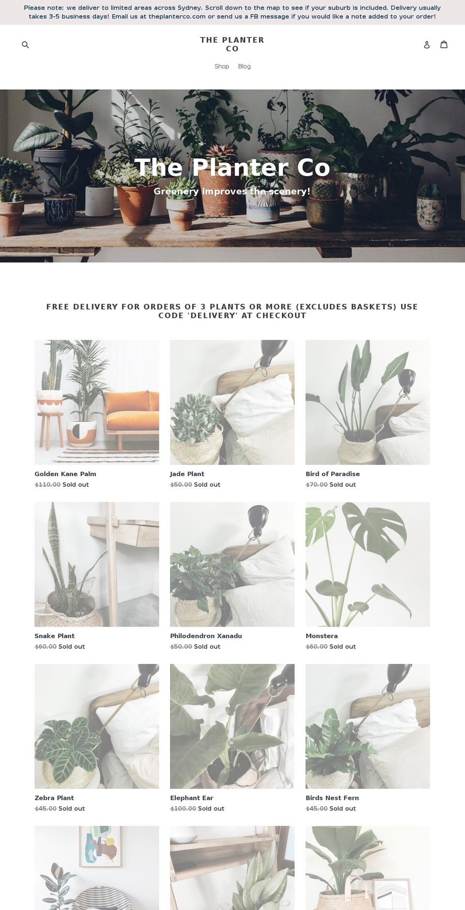 theplanterco.com — Shopify storefront screenshot
