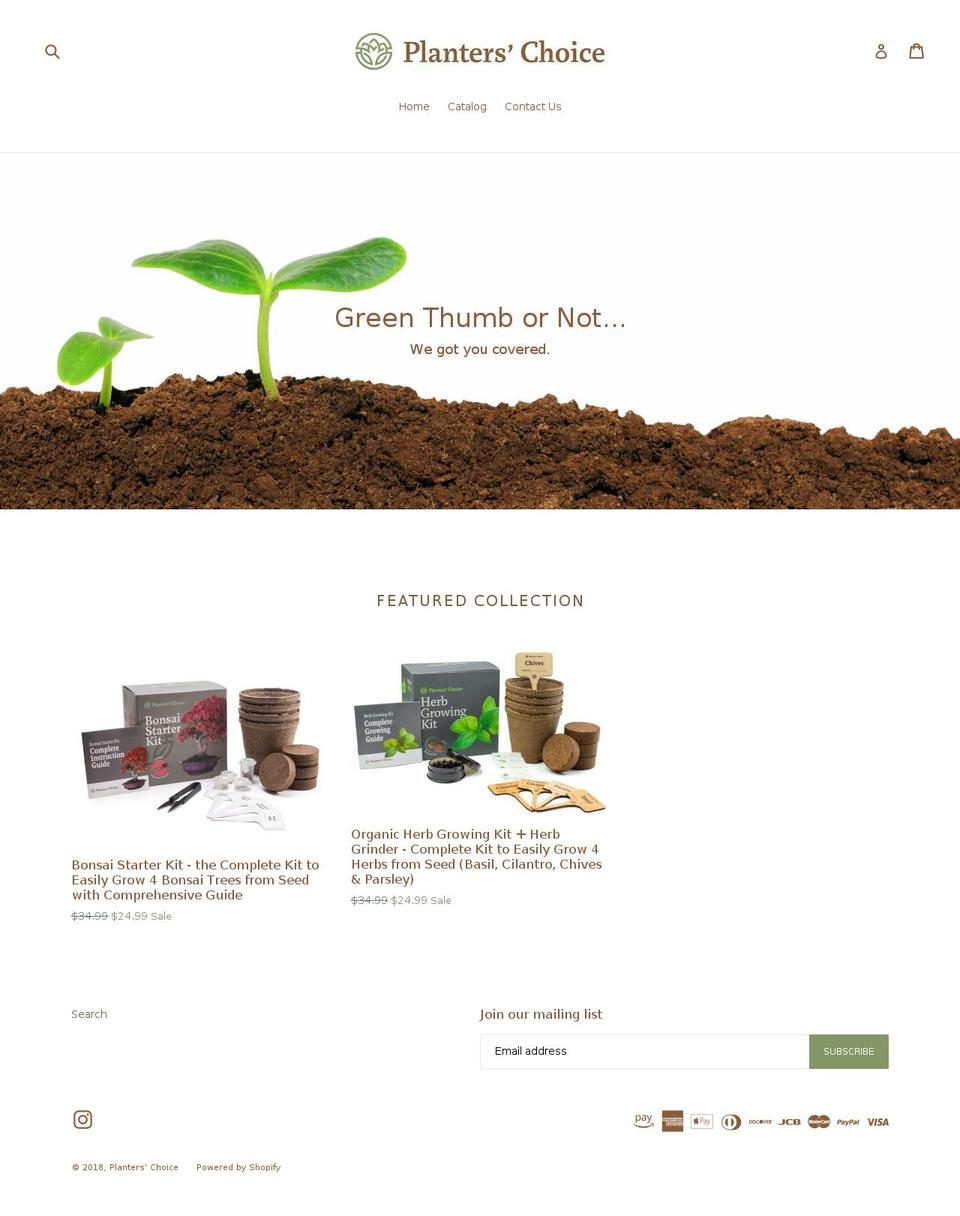 theplanterschoice.com shopify website screenshot