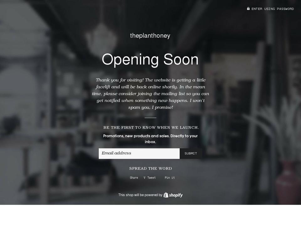 theplanthoney.com shopify website screenshot