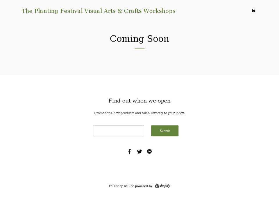 theplantingfestivalworkshops.com — Shopify storefront screenshot