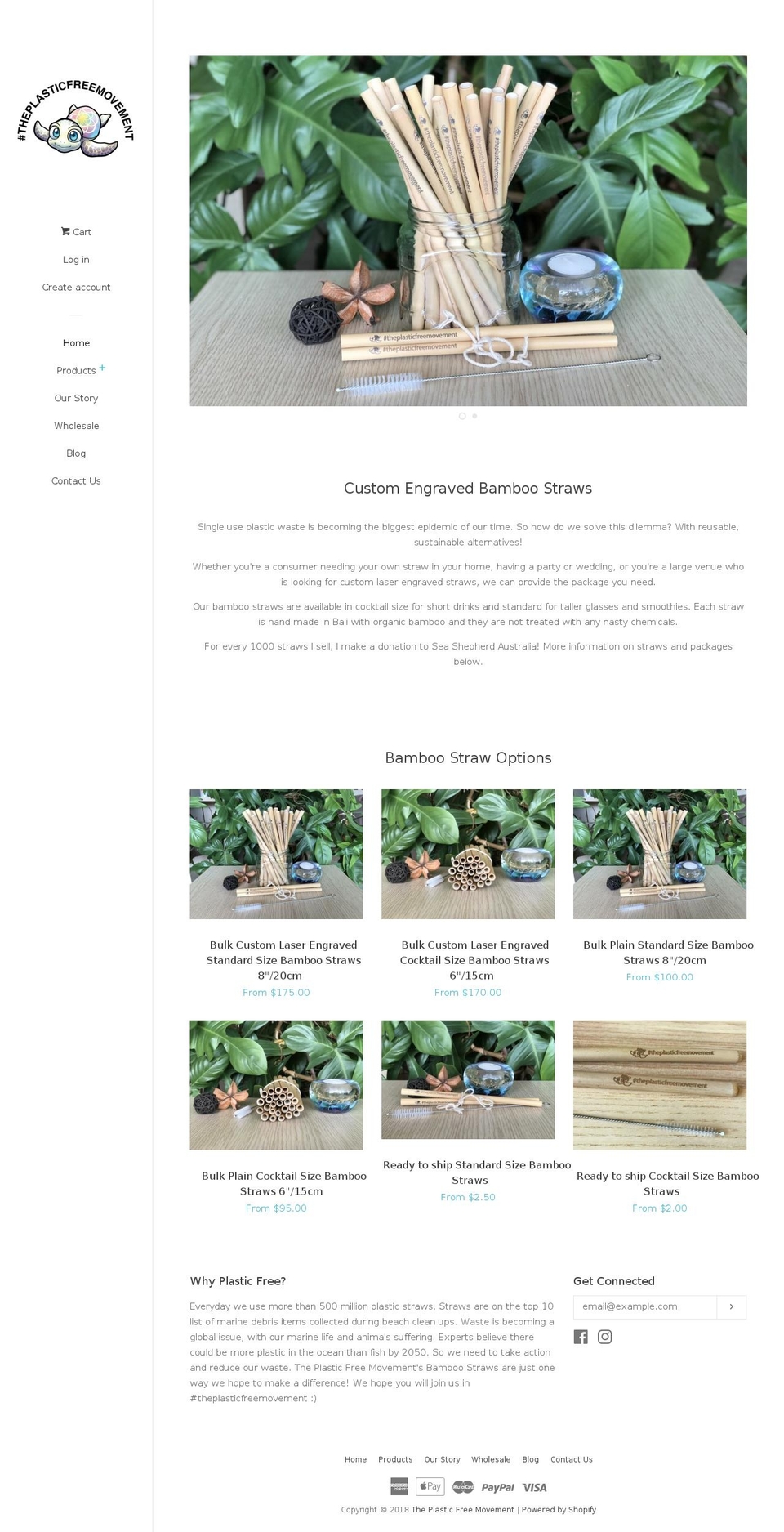 theplasticfreemovement.com — Shopify storefront screenshot