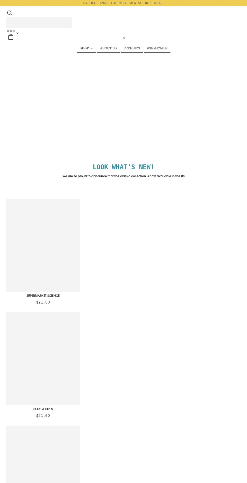 theplaycardco.com shopify website screenshot