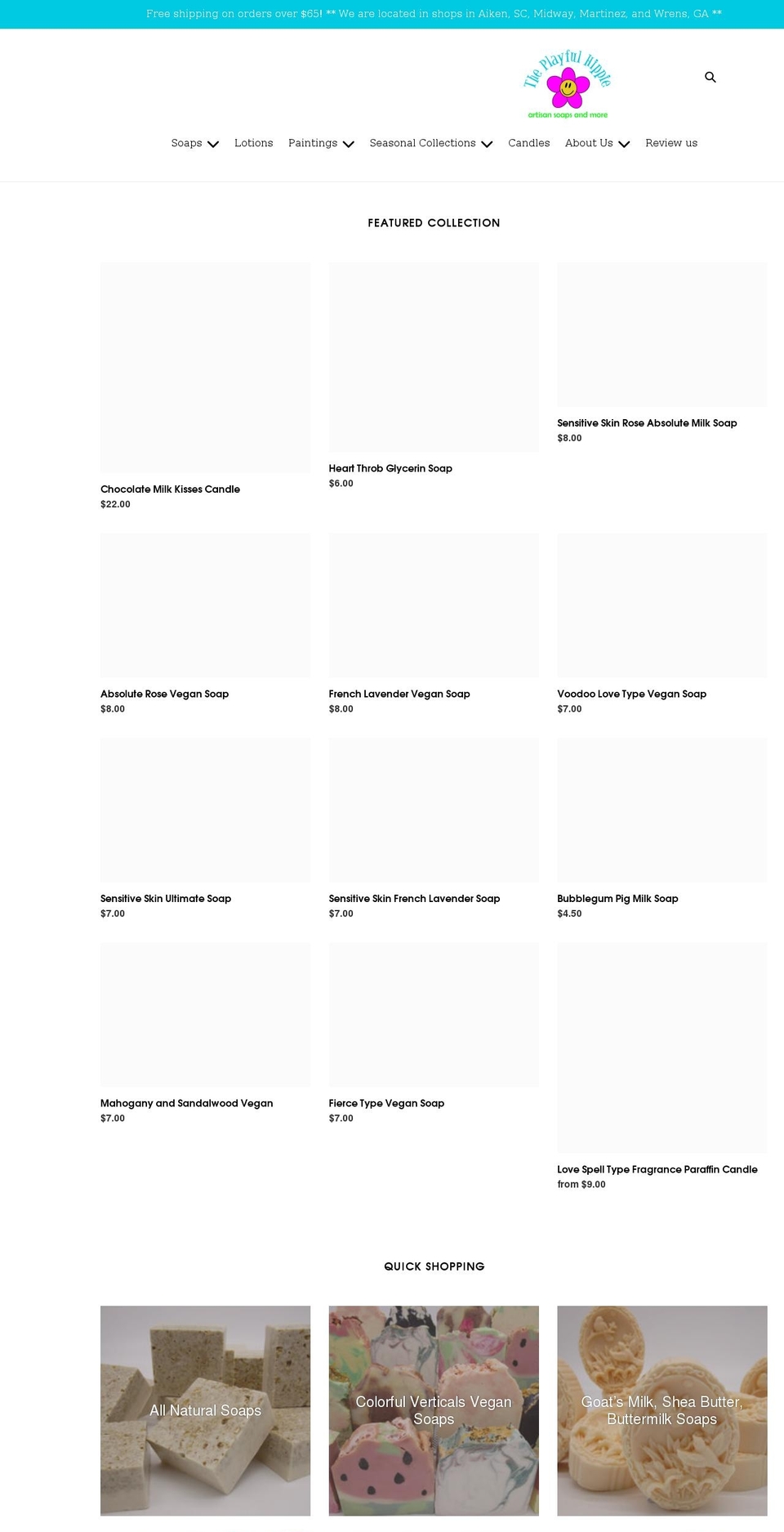 theplayfulhippie.com shopify website screenshot