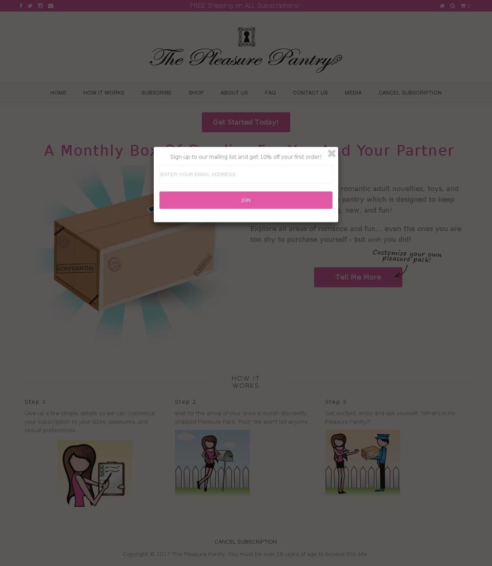 thepleasurepantry.com shopify website screenshot