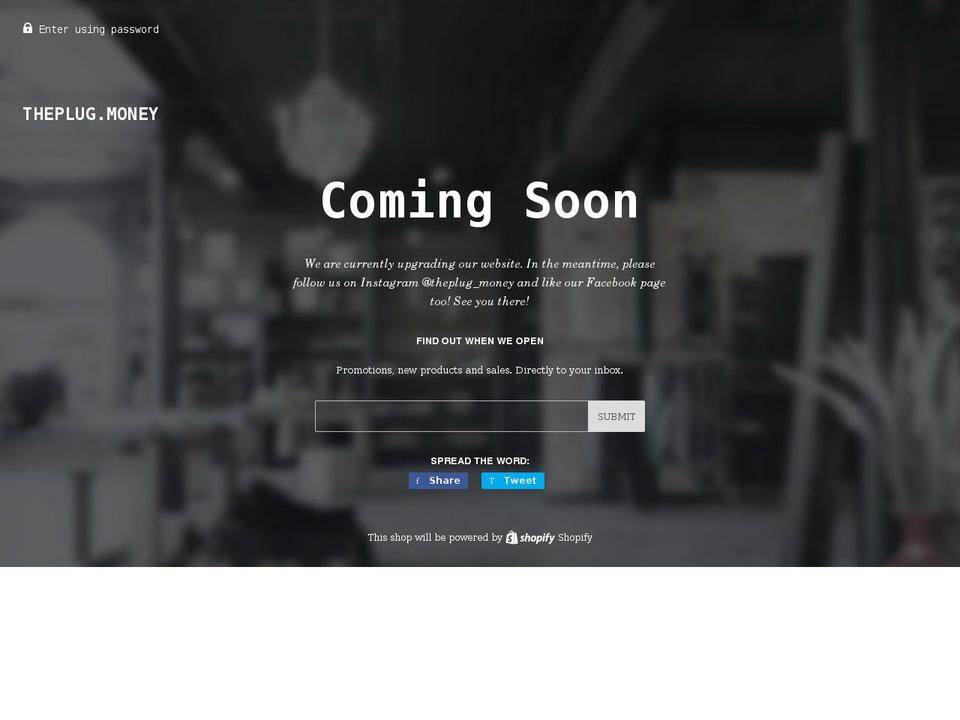 theplug.money shopify website screenshot