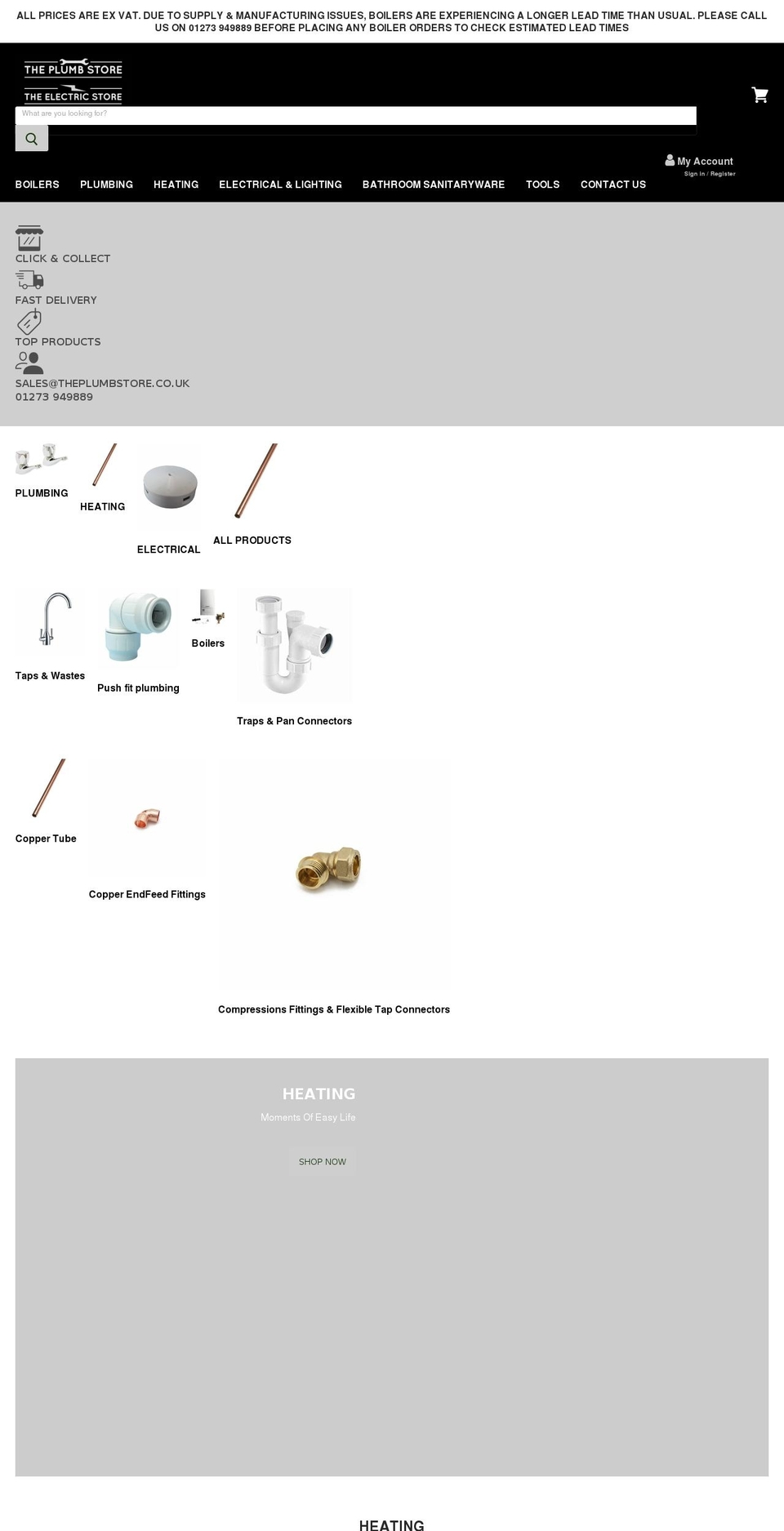 theplumbstore.co.uk shopify website screenshot