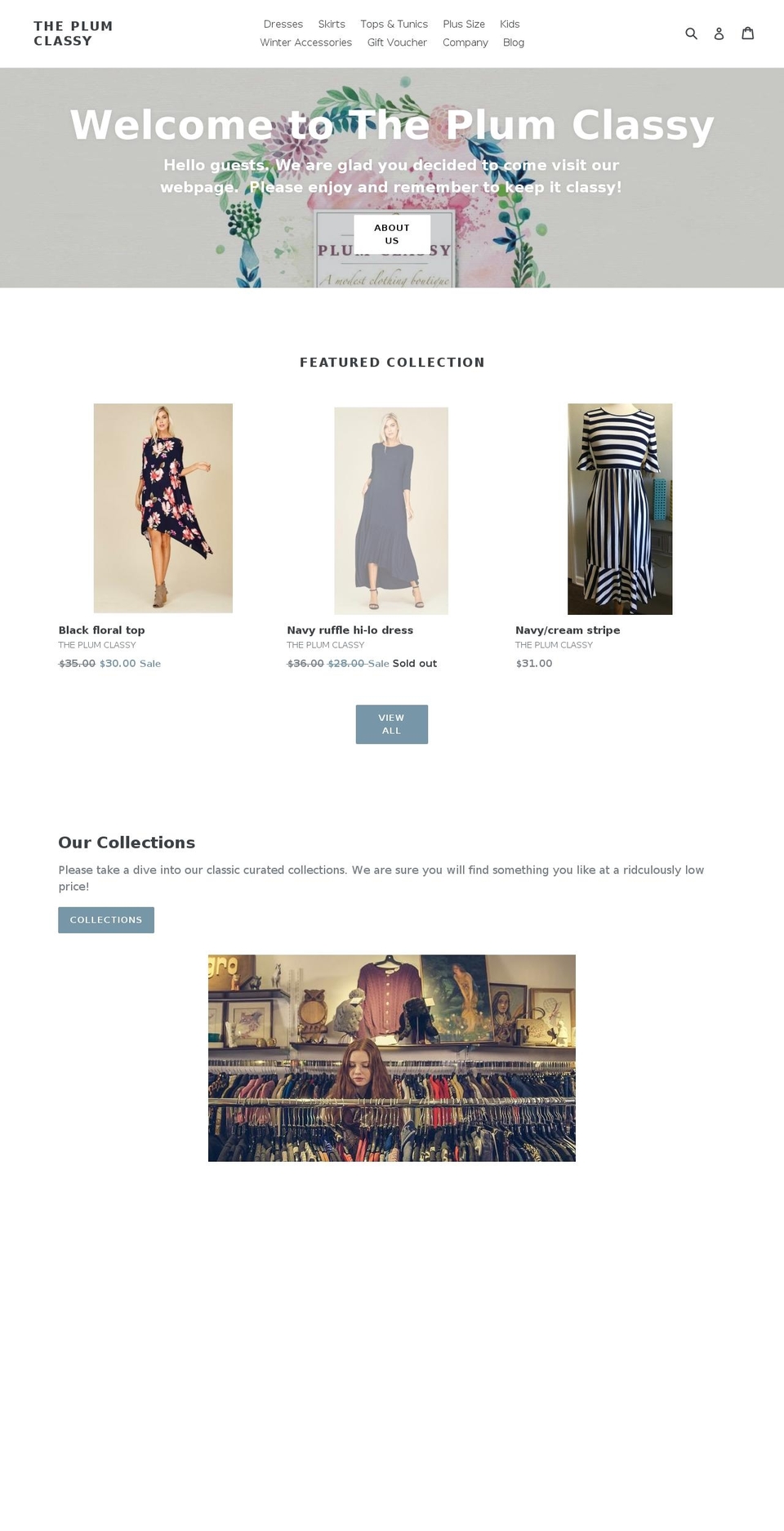 theplumclassy.com — Shopify storefront screenshot