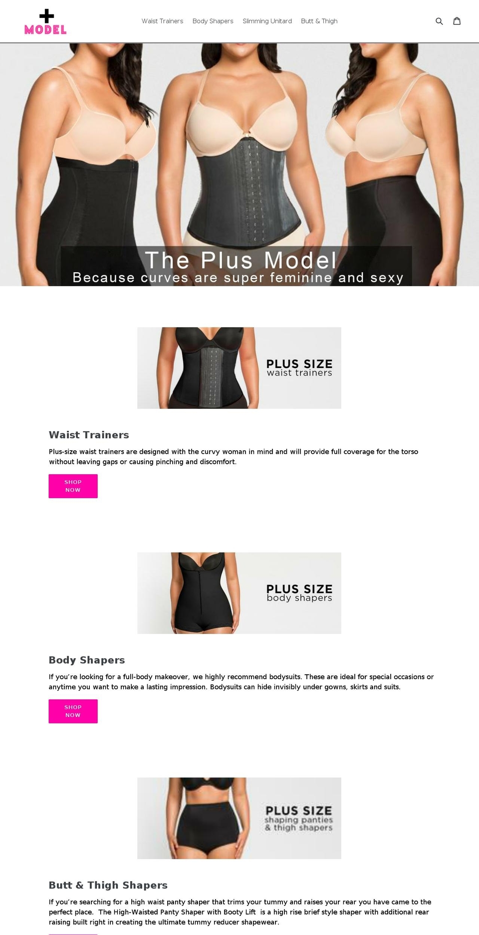 theplusmodel.com shopify website screenshot