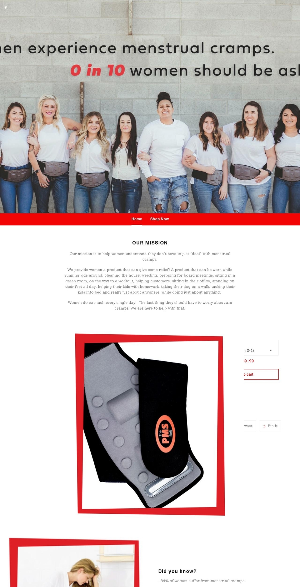 thepmsbelt.com shopify website screenshot