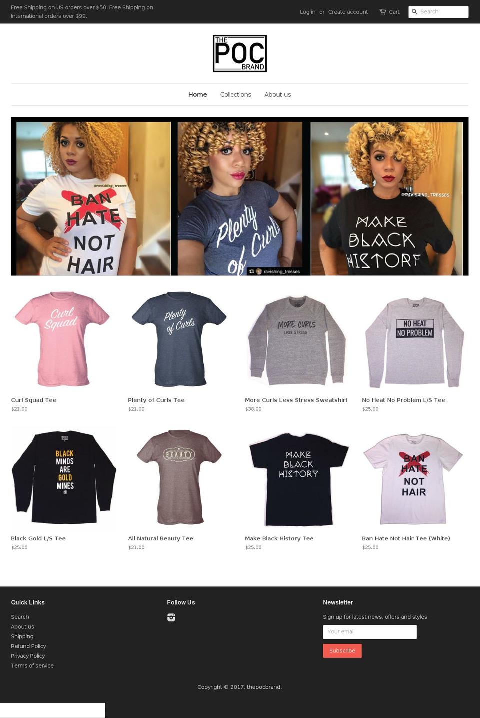 thepocbrand.com shopify website screenshot