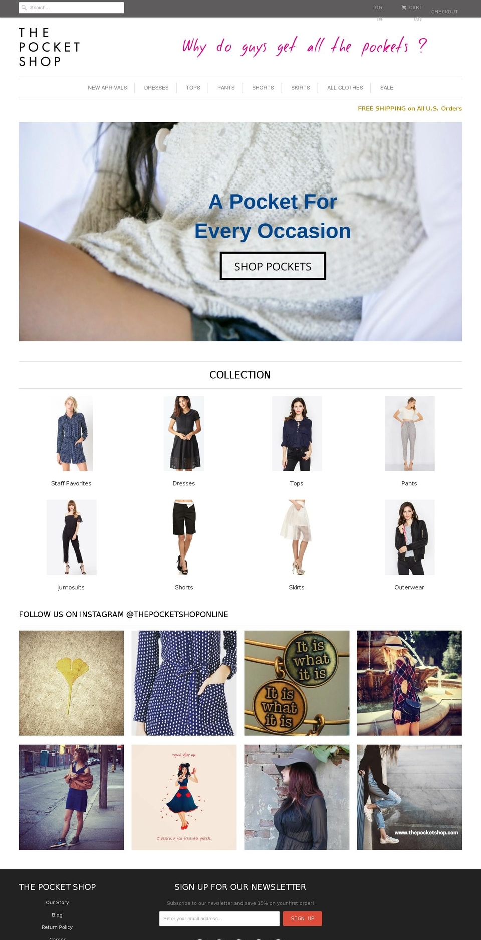 thepocketshop.com shopify website screenshot