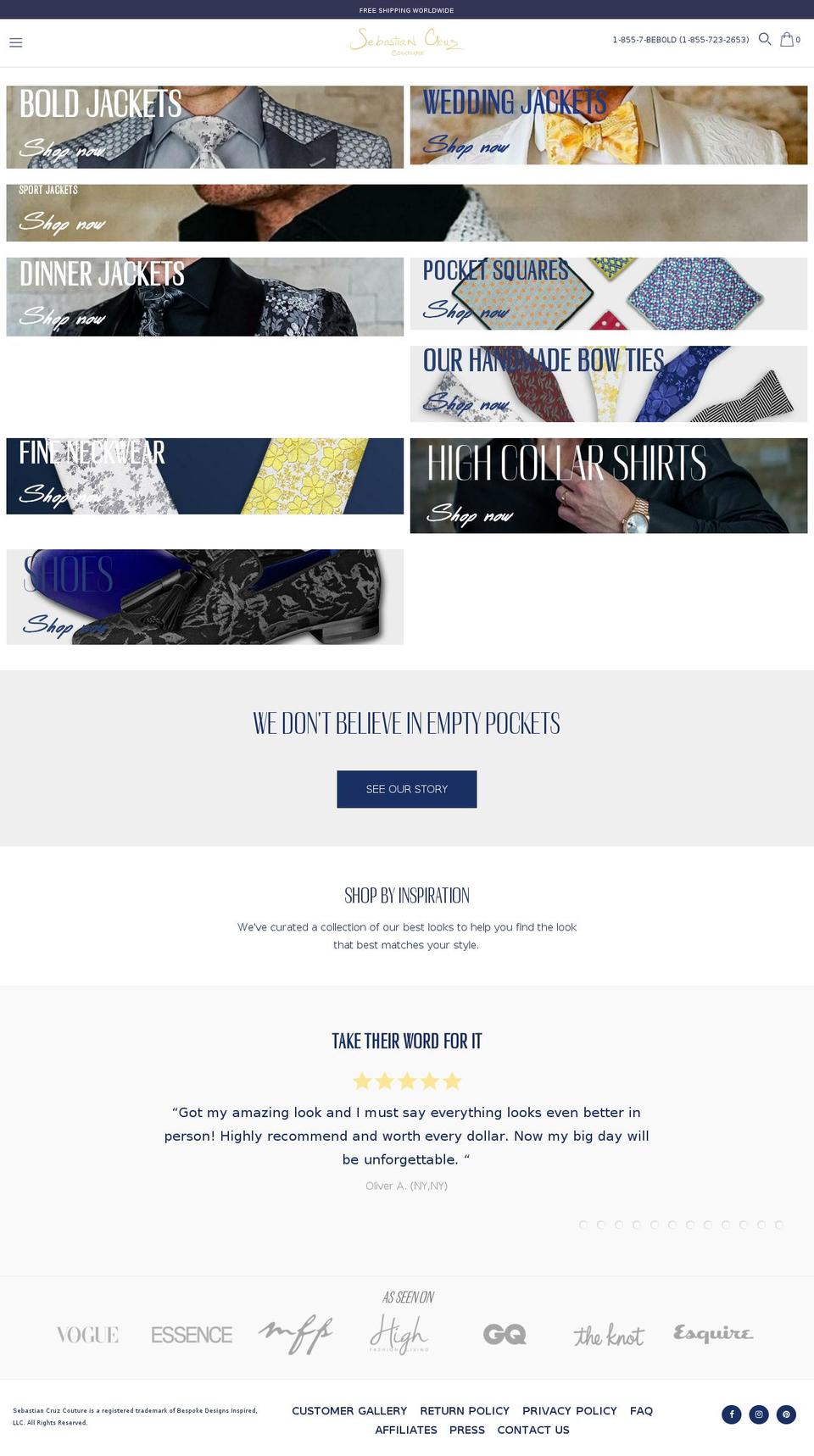 thepocketsquareindustry.com — Shopify storefront screenshot