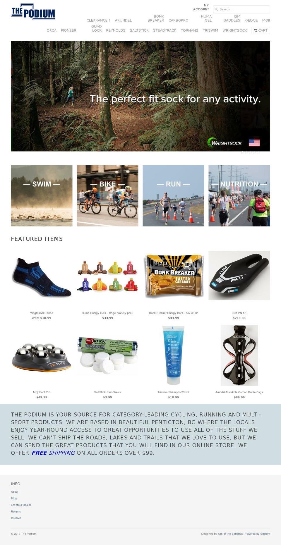 thepodiumshop.ca shopify website screenshot