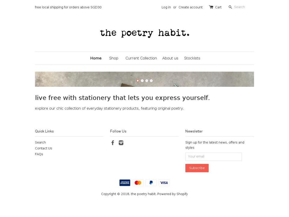 thepoetryhabit.com shopify website screenshot