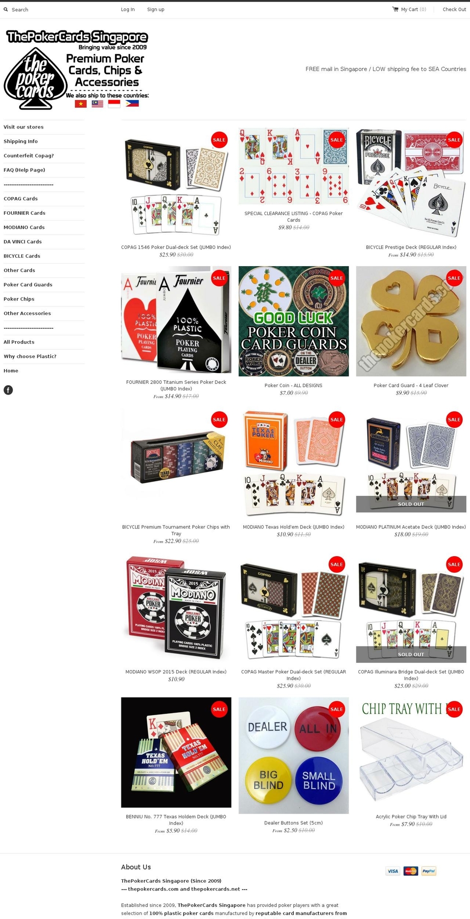 thepokercards.com shopify website screenshot