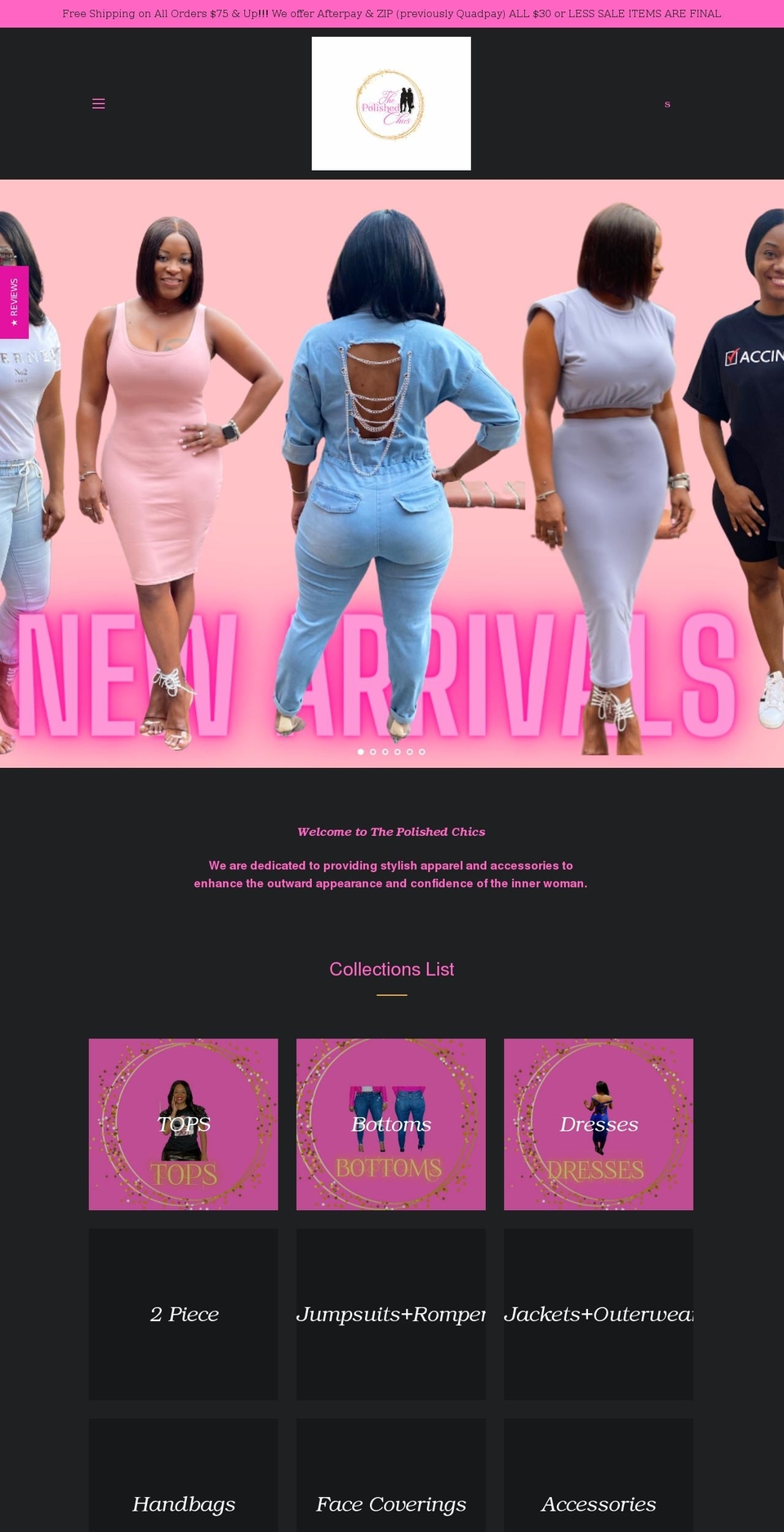 thepolishedchics.com shopify website screenshot