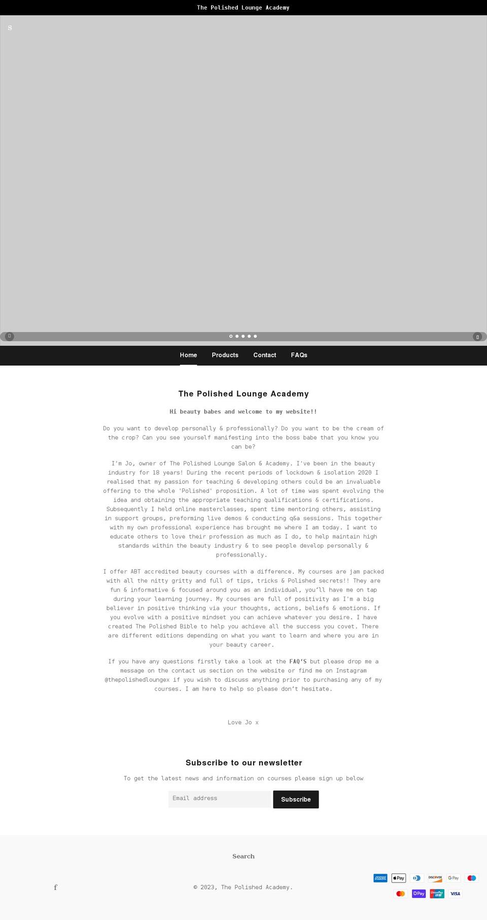 thepolishedlounge.com shopify website screenshot