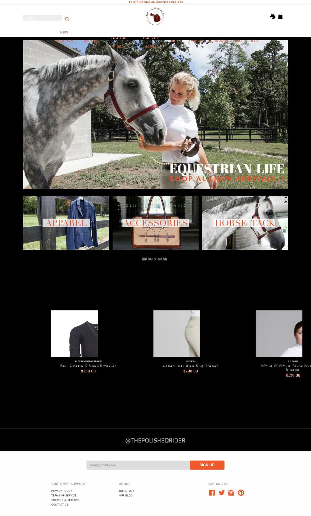 polished-rider Shopify theme site example thepolishedrider.com