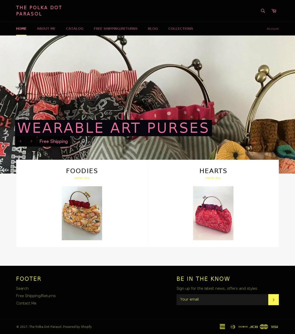 thepolkadotparasol.com shopify website screenshot