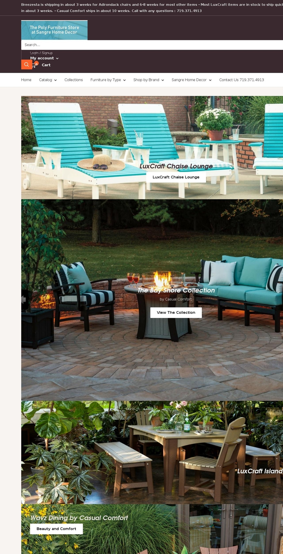 thepolyfurniturestore.com shopify website screenshot