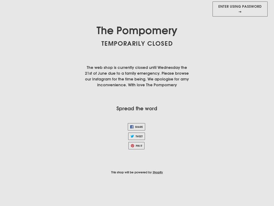 thepompomery.com shopify website screenshot