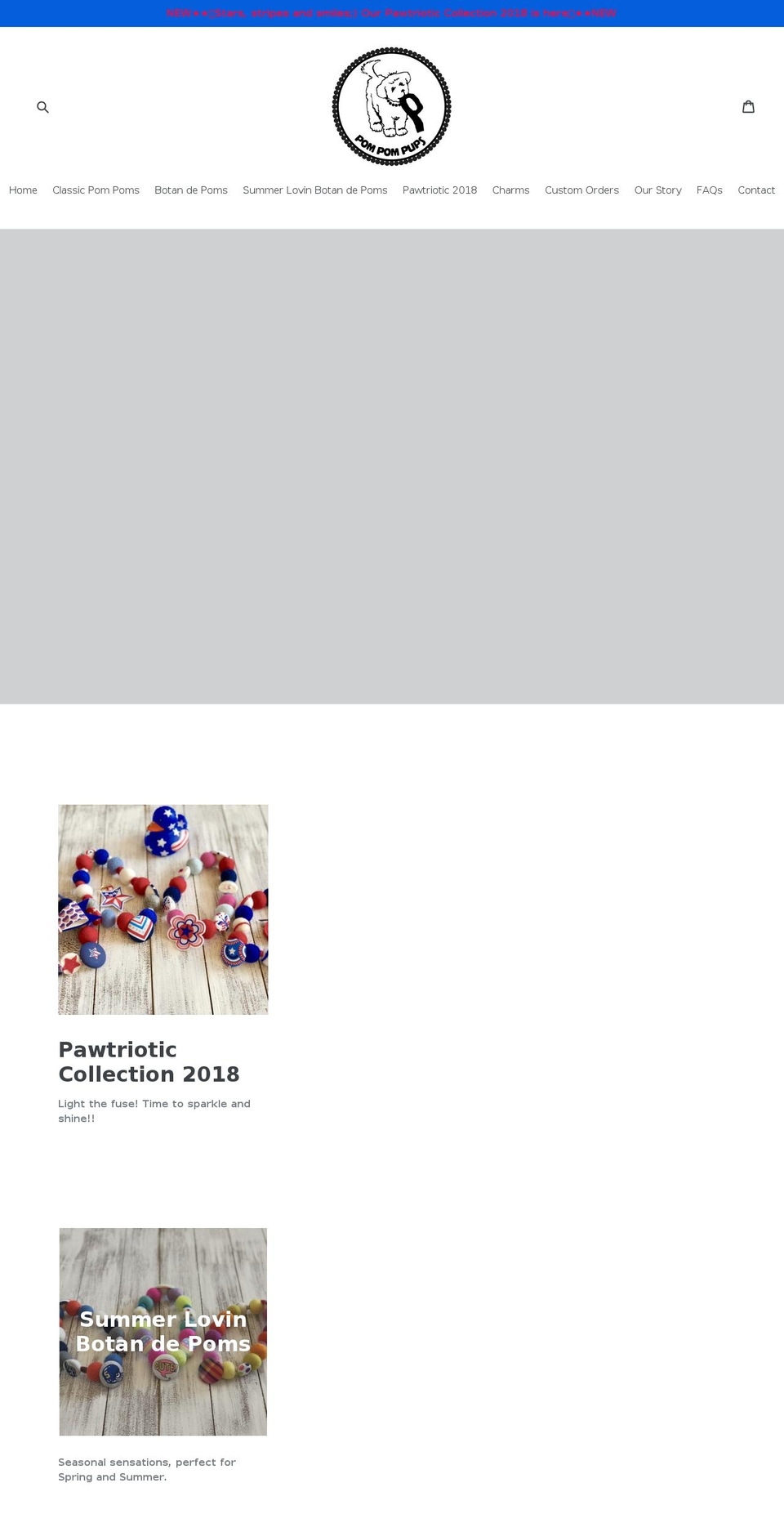 thepompompups.com — Shopify storefront screenshot