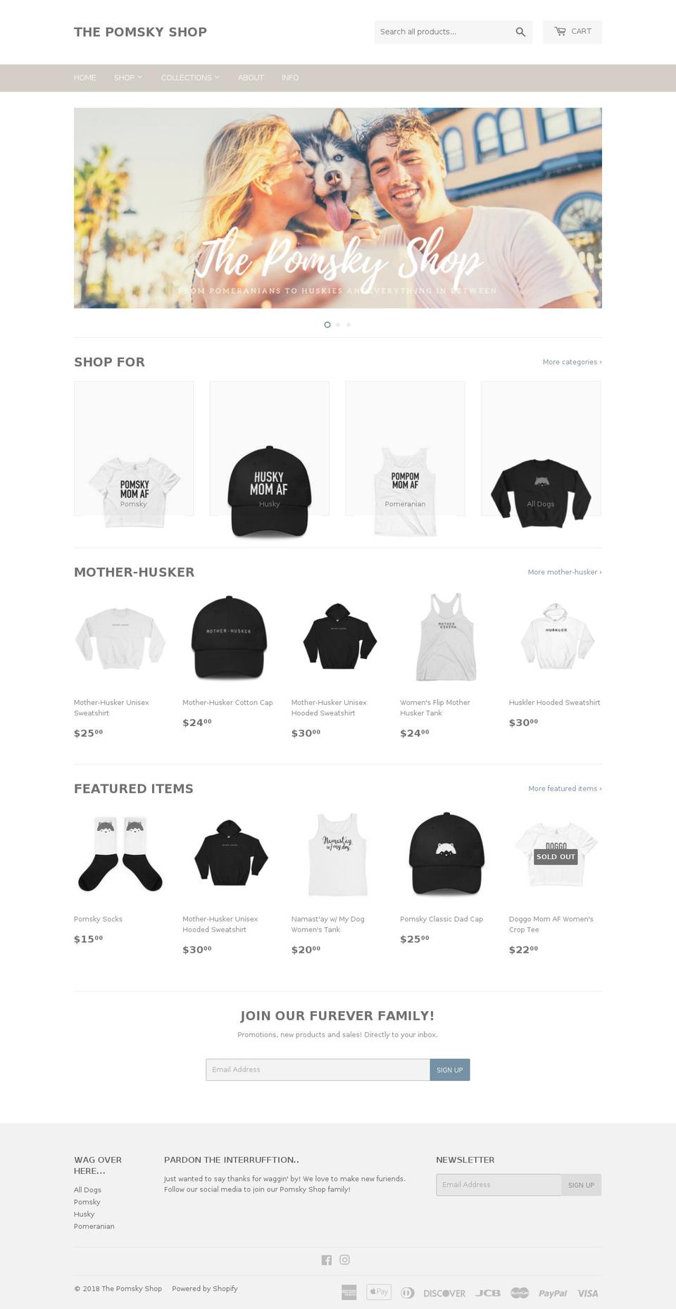 thepomskyshop.com shopify website screenshot