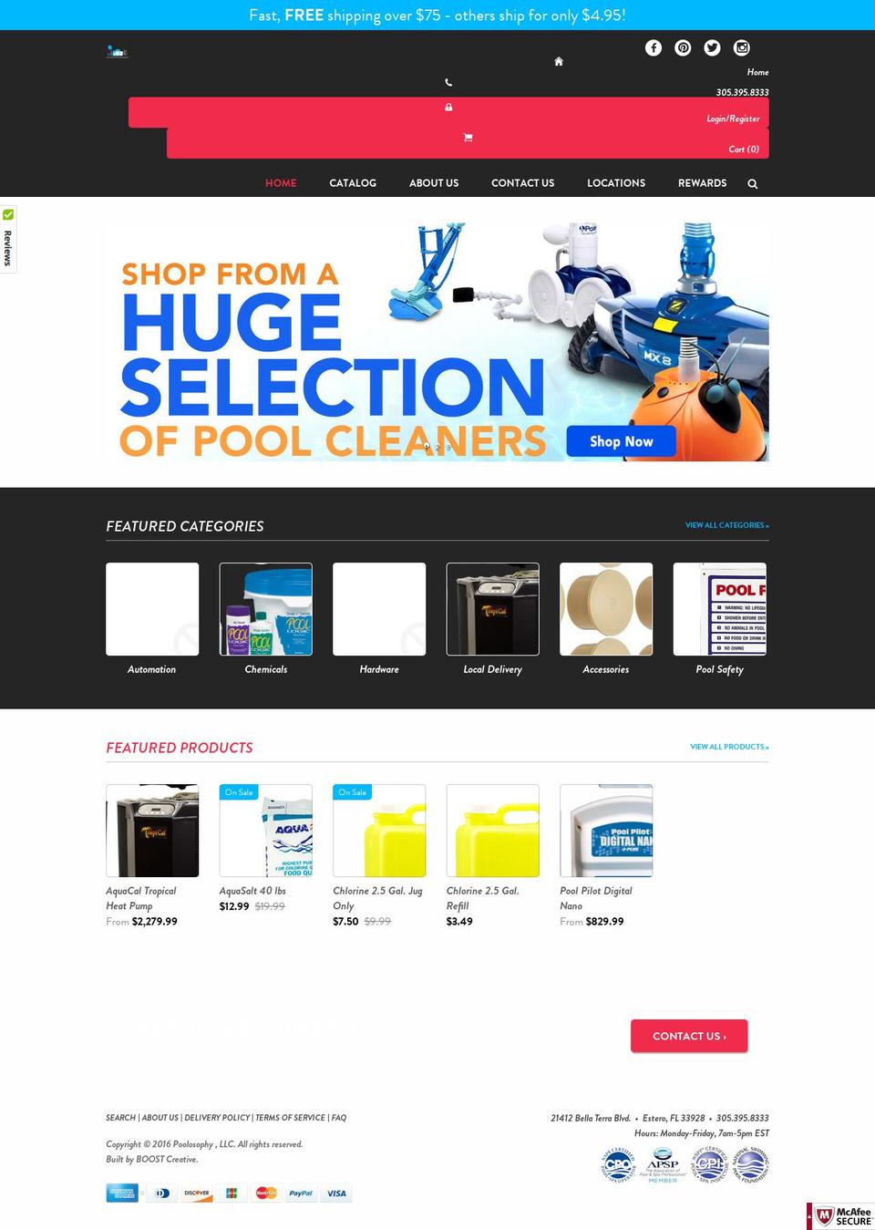 thepoolsupplywarehouse.com shopify website screenshot