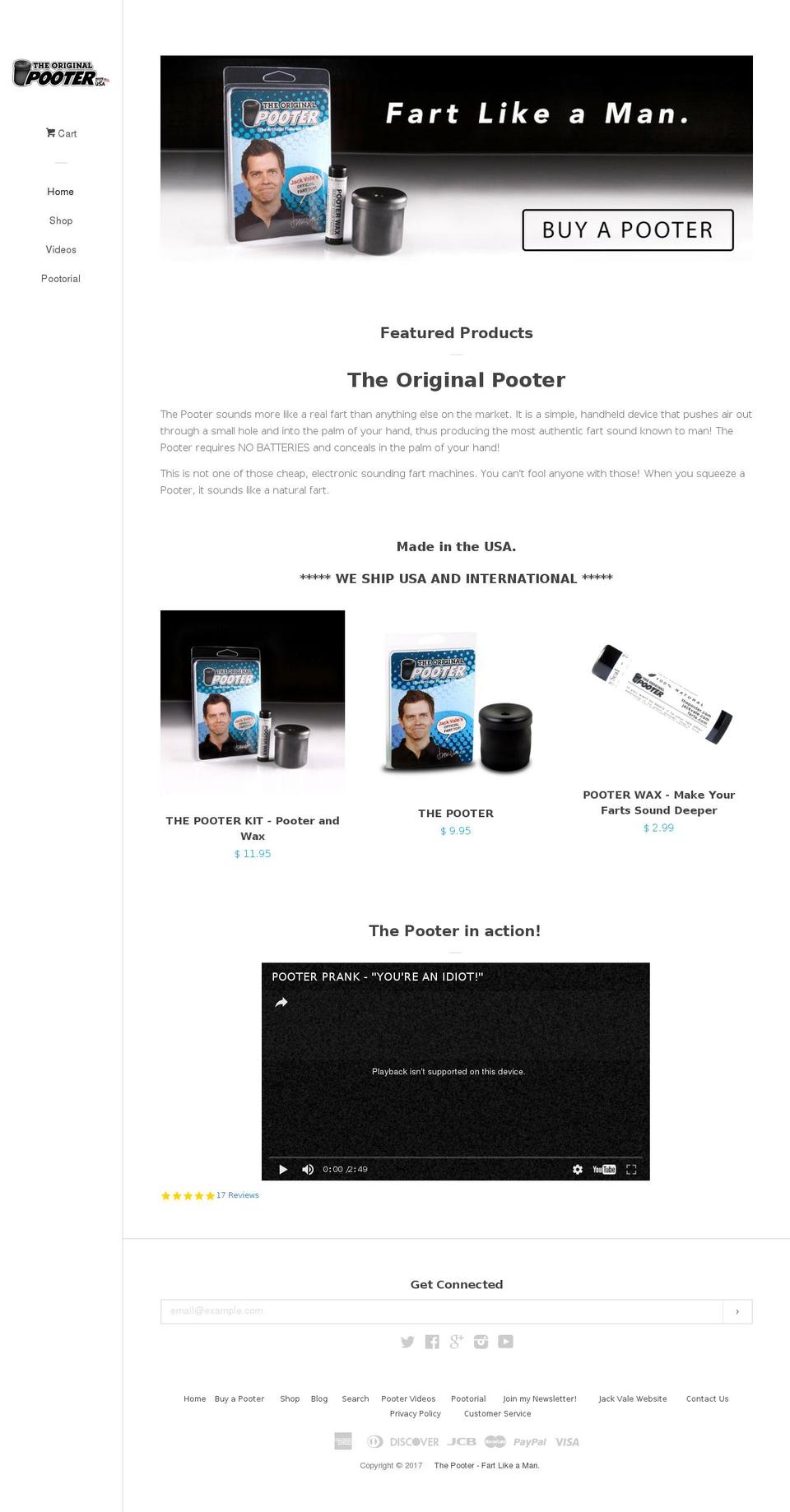 Jumpstart Shopify theme site example thepooter.com