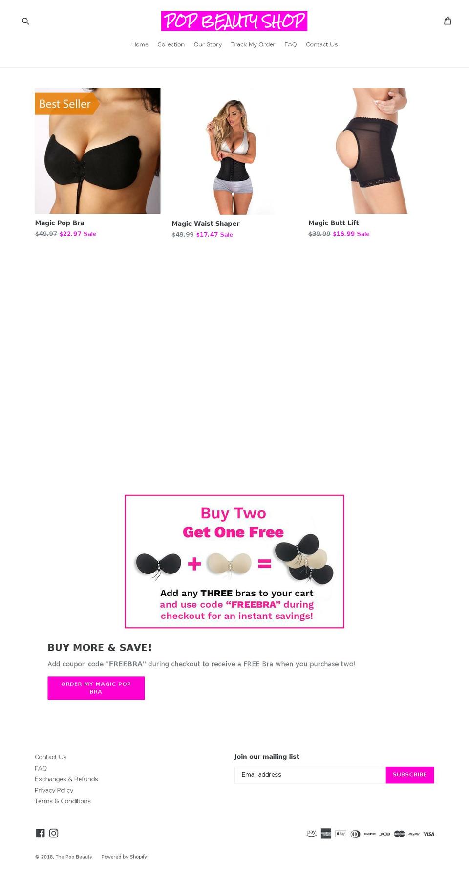 thepopbeauty.com — Shopify storefront screenshot