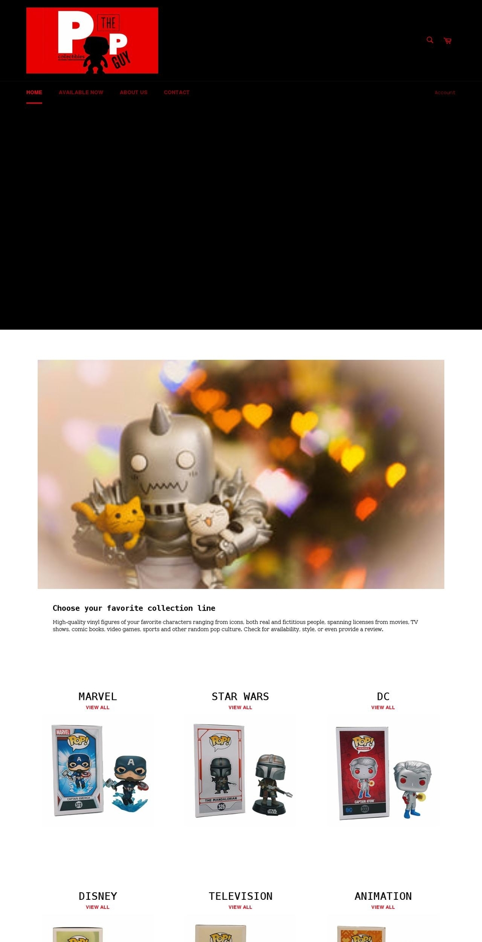 thepopguycollectibles.com shopify website screenshot