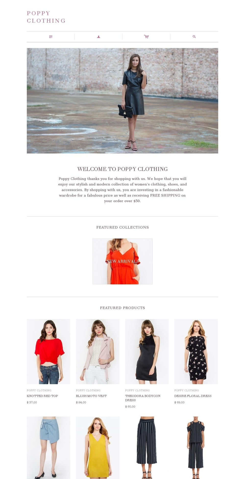 thepoppyclothing.com shopify website screenshot